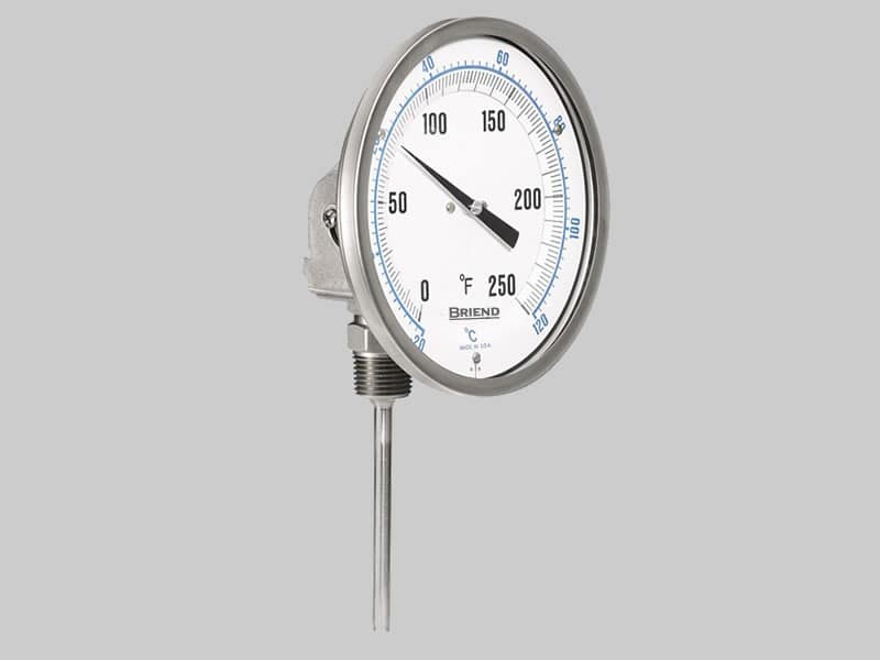 Termómetro bimetalico inoxidable Angular