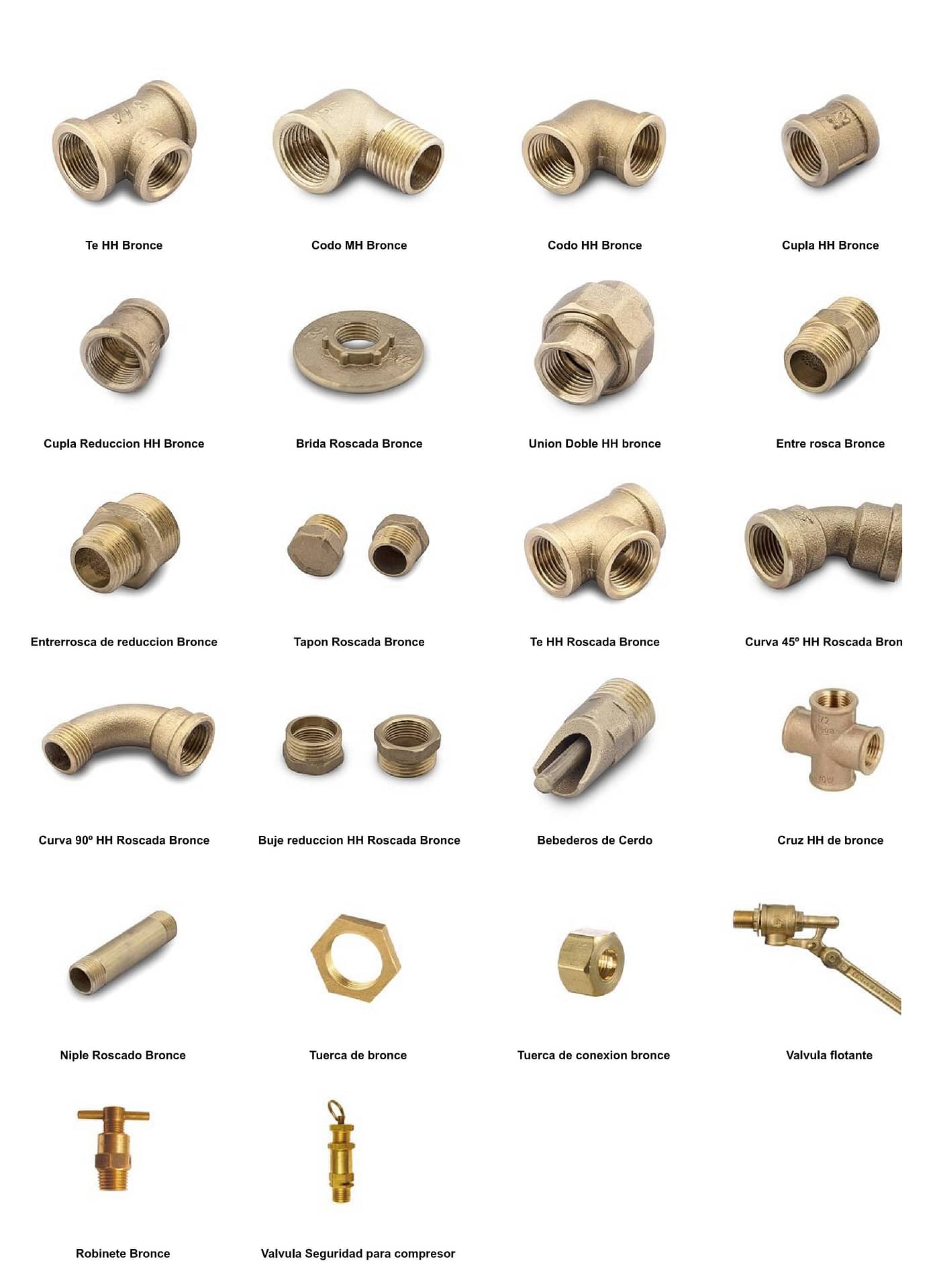 Reciclar parcialidad material Accesorios de bronce Conexiones - Válvulas y accesorios 🔸 🔹